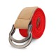 115CM Men Double Ring Loop Canvas Belt Alloy Leather Buckle Pants Strip 115CM Men Double Ring Loop Canvas Belt Alloy Leather Buckle Pants Strip
