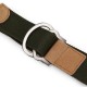 115CM Men Double Ring Loop Canvas Belt  Alloy Leather Buckle Pants Strip