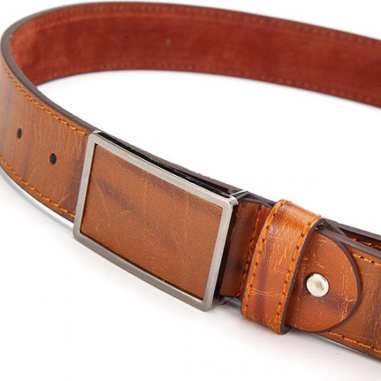 115cm Mens Business Casual Alloy Tablet Slide Buckle Waistband Strap Vogue Leather Belt