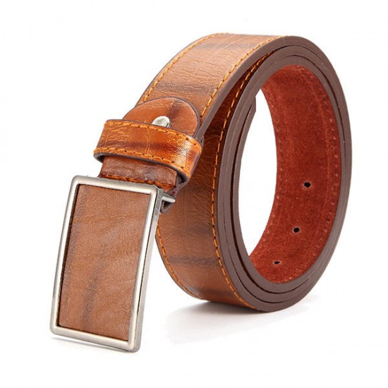 115cm Mens Business Casual Alloy Tablet Slide Buckle Waistband Strap Vogue Leather Belt