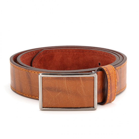 115cm Mens Business Casual Alloy Tablet Slide Buckle Waistband Strap Vogue Leather Belt