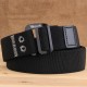 120 Men Aluminum 9 Word Buckle Nylon Elastic Belt Outdoor Woven Canvas Belt