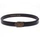 120CM 125CM Business Casual Printed Two-Layer Leather Embossed Waist Belt with Alloy Automatic Buckl