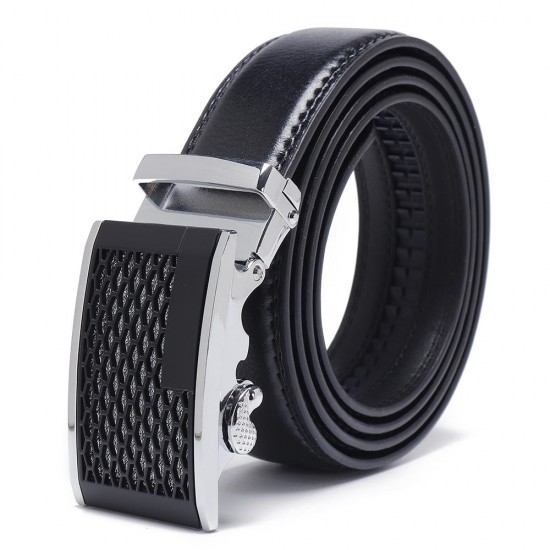 120CM 125CM Mens Business Two-Layer Leather Alloy Automatic Buckle Belt Fashion Waist Belts