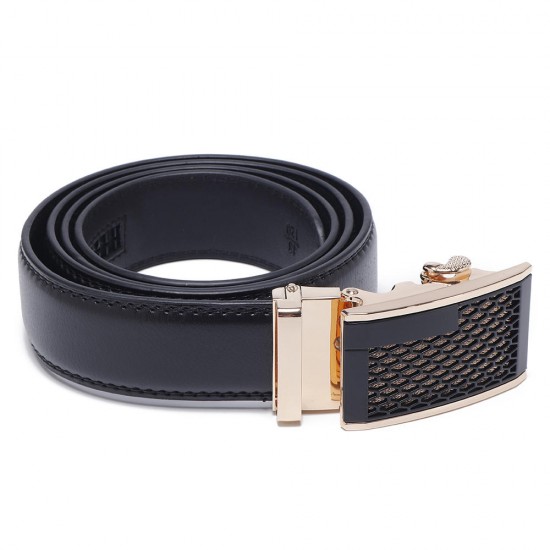 120CM 125CM Mens Business Two-Layer Leather Alloy Automatic Buckle Belt Fashion Waist Belts