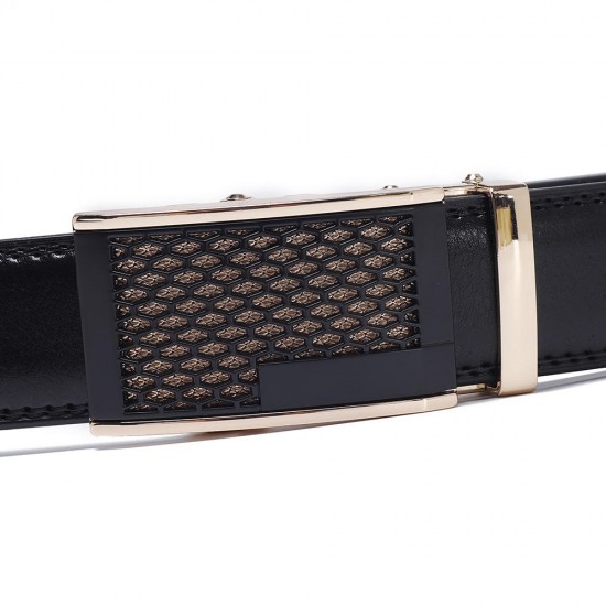 120CM 125CM Mens Business Two-Layer Leather Alloy Automatic Buckle Belt Fashion Waist Belts