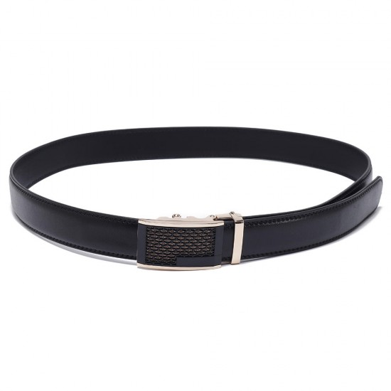 120CM 125CM Mens Business Two-Layer Leather Alloy Automatic Buckle Belt Fashion Waist Belts