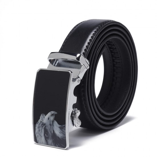 120CM 125CM Mens Business Two-Layer Leather Alloy Automatic Buckle Belt Professional Waist Belts