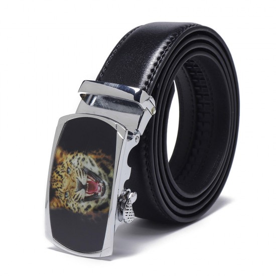 120CM 125CM Mens Business Two-Layer Leather Alloy Automatic Buckle Belt Professional Waist Belts