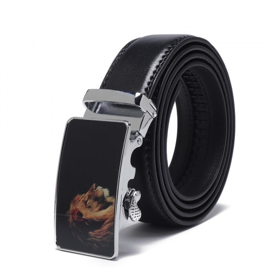 120CM 125CM Mens Business Two-Layer Leather Alloy Automatic Buckle Belt Professional Waist Belts