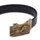 120CM 125CM Mens Business Two-Layer Leather Waist Belts Quick Adjustment Automatic Buckle Belt