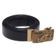 120CM 125CM Mens Business Two-Layer Leather Waist Belts Quick Adjustment Automatic Buckle Belt