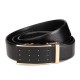 120CM Men First Floor Cowhide Grid Frosted Gold Alloy Adjustable Automatic Buckle Belt