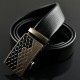 125-130CM Men Business Genuine Leather Belt Casual Automatic Buckle Waistband Belt
