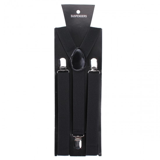 Unisex Classic Clip-on Suspenders Elastic Y-Shape Adjustable Braces Belt