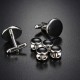 Cufflinks Shirt Studs Set Men Elegant Black White Tuxedo Formal Suit