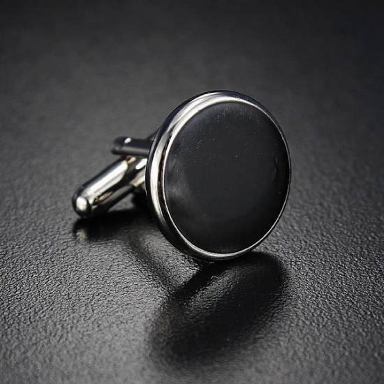 Cufflinks Shirt Studs Set Men Elegant Black White Tuxedo Formal Suit