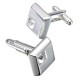 Men Cuff Links Stainless Steel Silver Vintage Square Crystal Wedding Party Gift Accessories