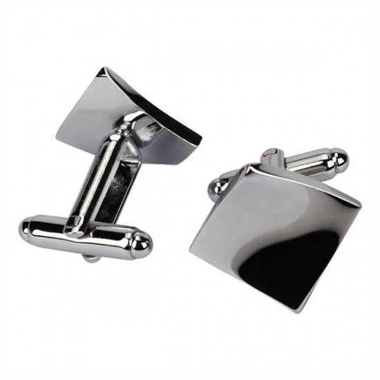 Men Cufflinks Geometric Shape Smooth Metal Drawing Cufflinks for Shirt