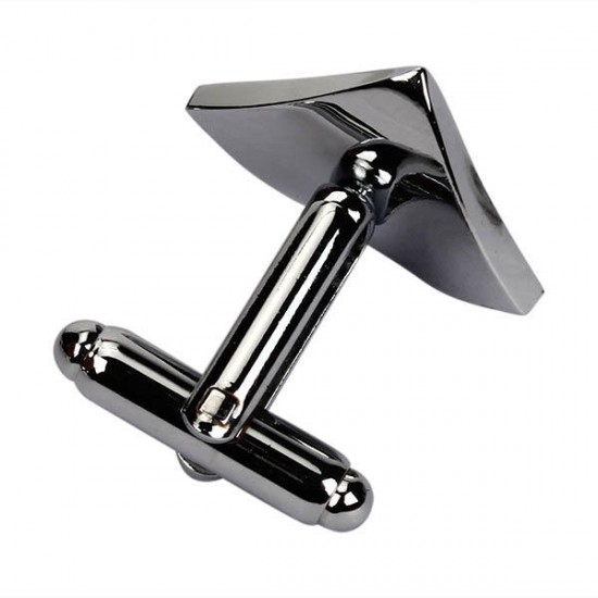 Men Cufflinks Geometric Shape Smooth Metal Drawing Cufflinks for Shirt