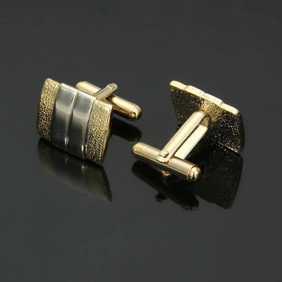 Men Formal Scrub Lavalier Cufflink Suit Business Iron Double Color Geometry Lavalier Cufflink