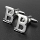 Men Shirt Suit Wedding Letter Stainless Steel Silver Cufflinks Gift