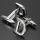 Men Shirt Suit Wedding Letter Stainless Steel Silver Cufflinks Gift