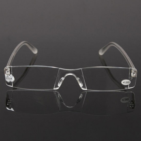 Fashion Resin Clear Rimless Reader Presbyopic Eyewear Reading Glasses