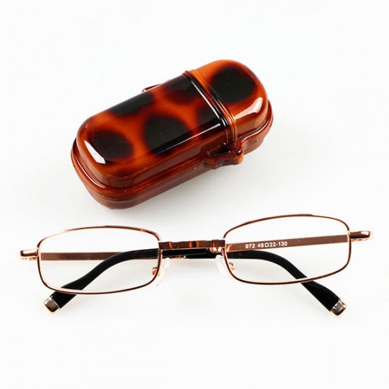 Folding Reading Glasses Men Women Metal Frame Portable Presbyopic Glasses With Glasses Case