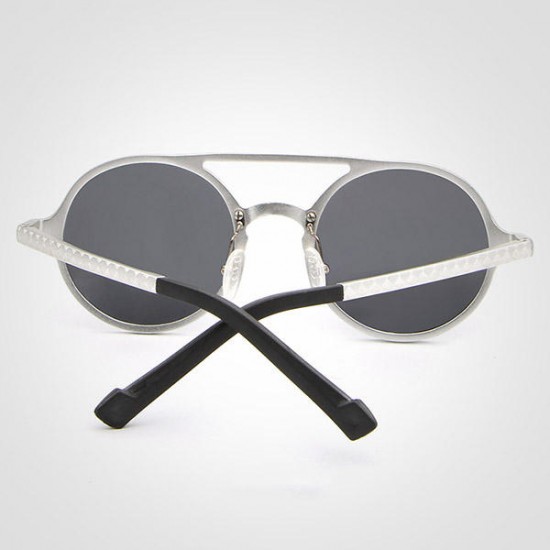 Men Anti-UV RounD-shape Polarized Sun Glassess Casual Driving Aluminum Magnesium Frame Eyeglasseess
