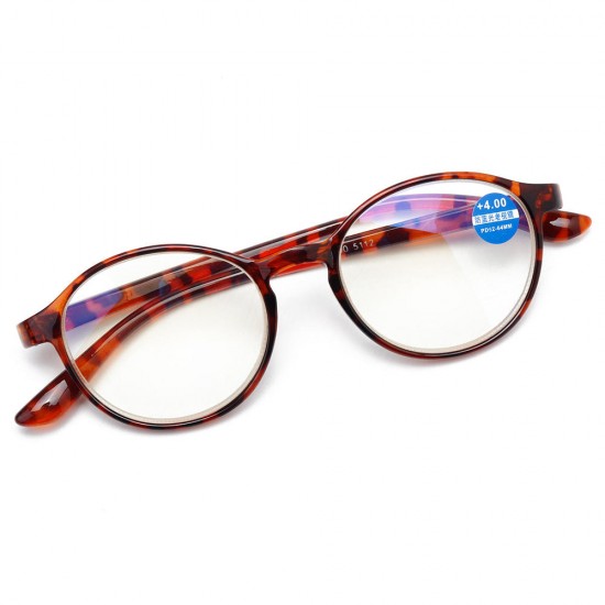 Retro Anti Blue Ray Reading Glasses Round Frame Computer Presbyopic Eyeglasses