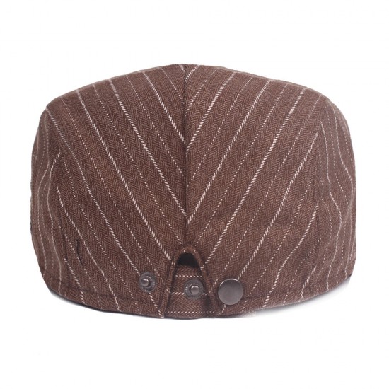 Cotton Stripe Dad Hats Mens Adjustable Beret Caps Outdoor Newsboy Hunting Hats