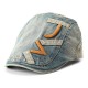 Cowboy Embroidery Denim Cotton Cap  Leisure Outdoor Couple Beret Hat