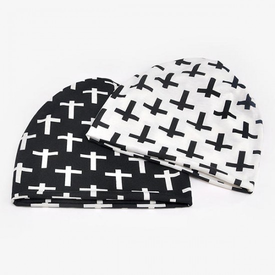 Cross Cotton Beanie Cap Ring Scarf Hip-hop Collar Neck Scarves Hats Multi-function For Woman and Man