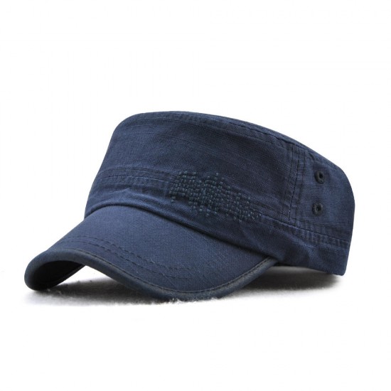 Dad Summer Adjustable Flat Hats Outdoor Cotton Military Peaked Cap Mens