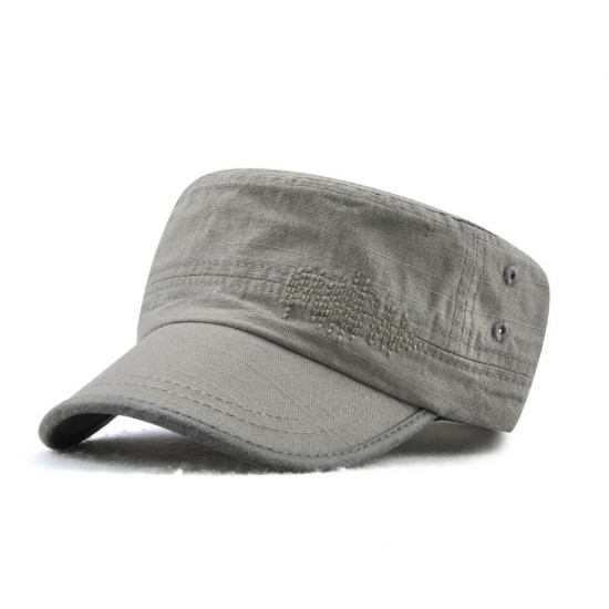 Dad Summer Adjustable Flat Hats Outdoor Cotton Military Peaked Cap Mens