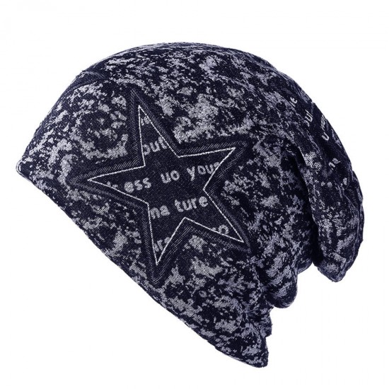 Korean Camouflage Five-Star Beanie Caps Versatile Double Layers Earmuffs Brimless Hat