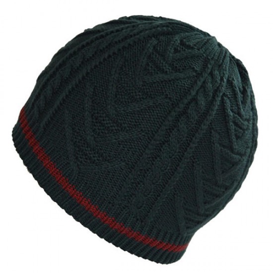 Men Thickening Winter Warm Knitted Skullies Hat Solid Casual Beanies Cap
