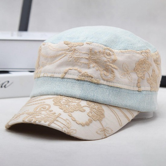 Men Women Outdoor Cotton Cowboy Flat Hat Breathable Sweat-absorbing Travel Military Cap Men Women Outdoor Cotton Cowboy Flat Hat Breathable Sweat-absorbing Travel Military Cap