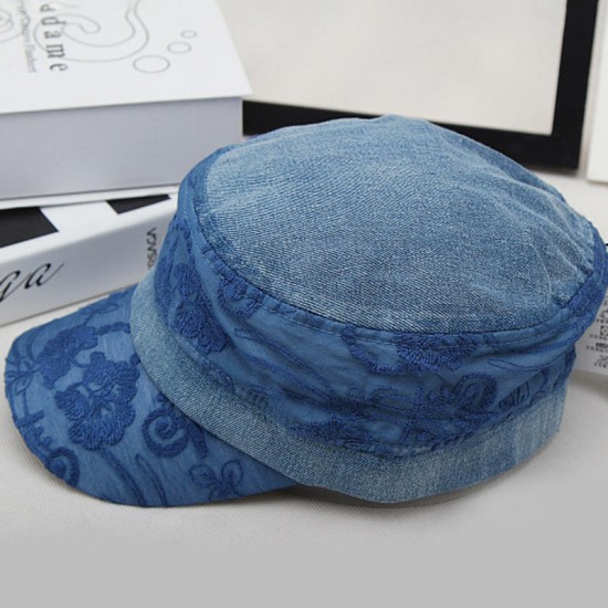 Men Women Outdoor Cotton Cowboy Flat Hat Breathable Sweat-absorbing Travel Military Cap Men Women Outdoor Cotton Cowboy Flat Hat Breathable Sweat-absorbing Travel Military Cap