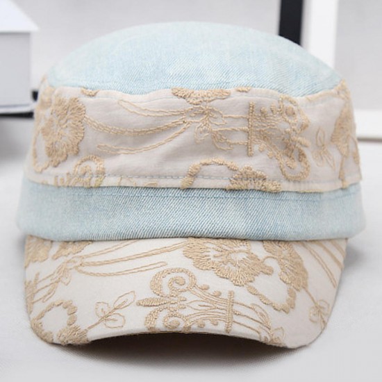 Men Women Outdoor Cotton Cowboy Flat Hat Breathable Sweat-absorbing Travel Military Cap Men Women Outdoor Cotton Cowboy Flat Hat Breathable Sweat-absorbing Travel Military Cap