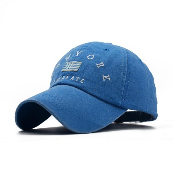 Men Women Washed Cotton Letter Embroidered Baseball Hat Adjustable Sport Snapback Cap