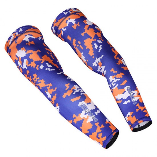 1Pair UV Protection Cooling Arm Sleeves for Men Women Sunblock Cycling Protective Gloves