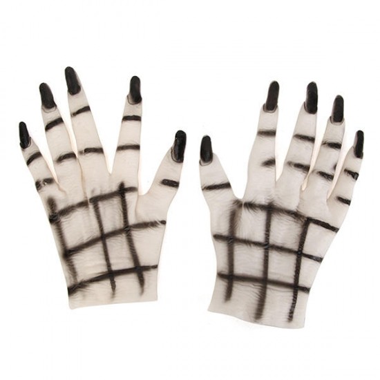 Halloween White Ghost Gloves  Masquerade Costume Party Cosplay Props Clothing Accessories