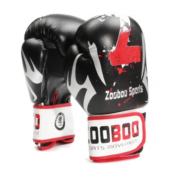 Men 1 Pair PU Leather Boxing Gloves Mitts Muay Thai Punch Bag Sparring MMA Training