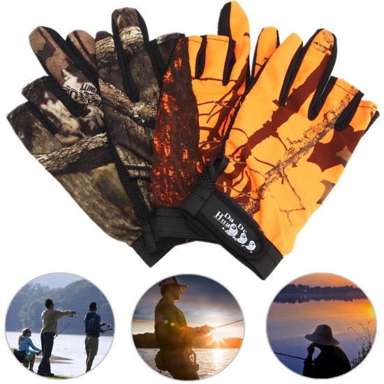 Men Camouflage Fishing Gloves Hunting Anti-Slip Shooting Camo Tactical Outdoor Breathable Mittens