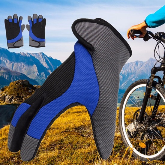 Men Male Nylon Fiber Thread Driving Gloves Full Fingers Thick Skidproof Outdoor Cycling Mittens