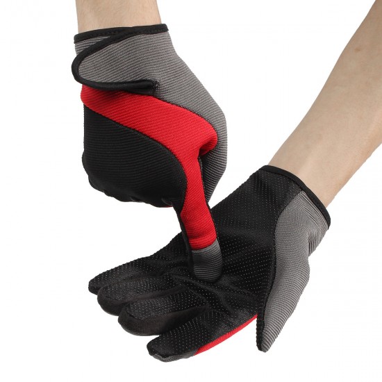 Men Male Nylon Fiber Thread Driving Gloves Full Fingers Thick Skidproof Outdoor Cycling Mittens