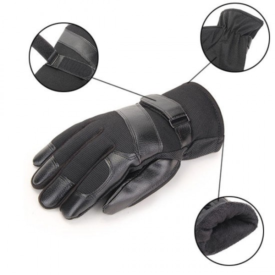 Men Male Nylon Leather Thread Driving Gloves Thick Skidproof Outdoor Cycling Mittens