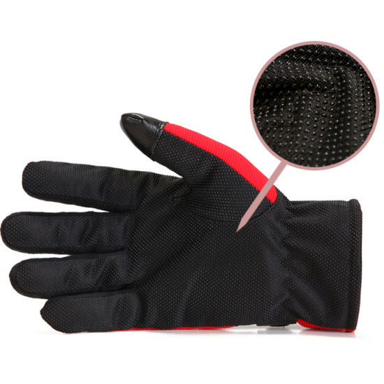 Men Male Nylon Leather Thread Driving Gloves Thick Skidproof Outdoor Cycling Mittens